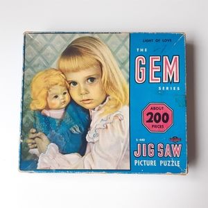Vintage Jigsaw Puzzles: Girl with Doll Retro Indoor Family + Kids Toys & Games
